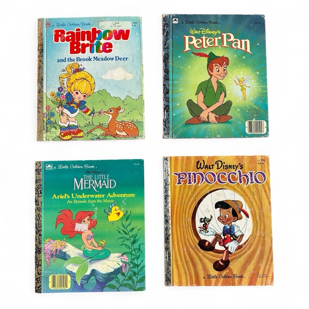 A Little Golden Book 80s Rainbow Brite, Pinocchio, Peter Pan, Little Mermaid